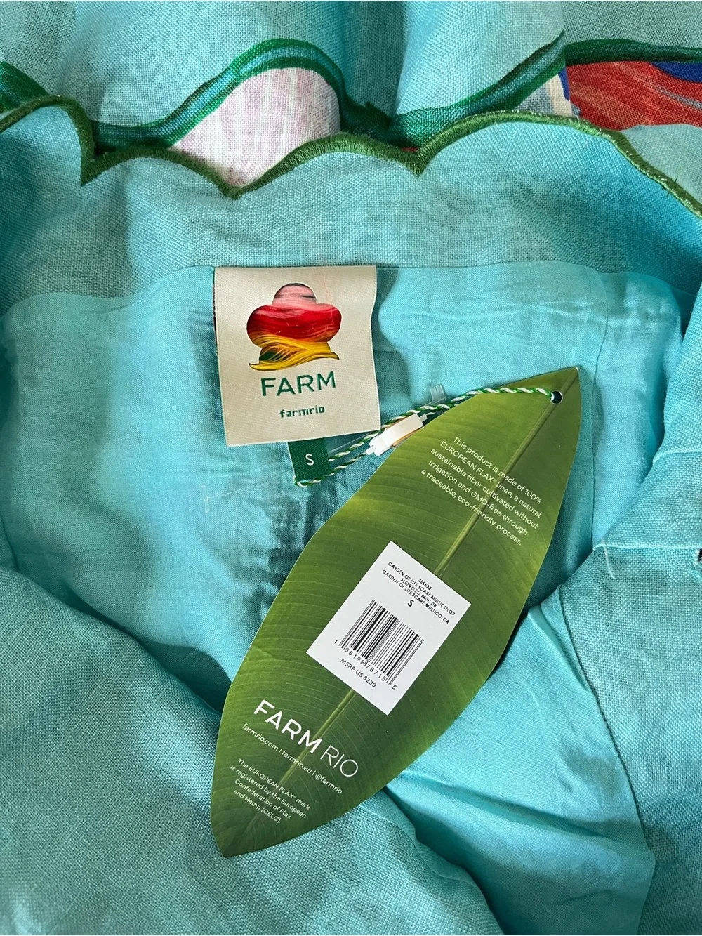 NWT Farm Rio Garden of Life Linen Mini Dress Size Small - Picture 7 of 10